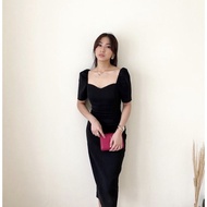 Fanny Dress - Korean Midi Dress Bodycone Casual Formal Dress Korean