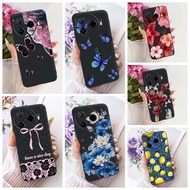 Shockproof Case For Tecno Camon 30 Pro CL8 Cover Fashion Butterfly Flower Soft Silicone Matte Casing