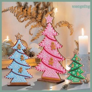 [WX] Christmas Tree Decor Candy Colors Gingerbread Man Design Wood Tabletop Decoration Wall place Sh