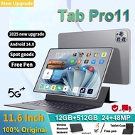 2025 Tablet Pro11 Baru Android 11.6 inci 12GB+512GB Kad SIM Dua 5G WiFi Kursus Online