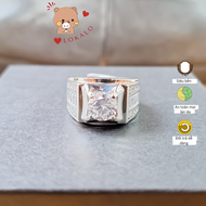 Nhẫn Nam Vàng Trắng Ngầu Đẹp Nhẫn Nam Đính Đá Cao Cấp Không Phai Tặng kèm hộp Lokalo - Đeo Dự Lễ Tiệ