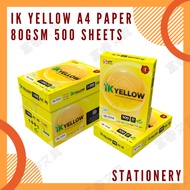 IK Yellow 500s 80gsm A4 Paper 1 Carton Box (5 Reams) (500 sheets/ream)