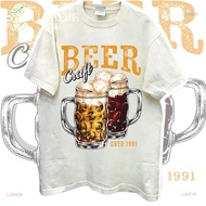 ShopLumière|T-shirt Oversized Short Sleeve Korean Style Top for Women with Beer Glass Motif Craft Vi