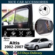 Toyota Altis 2002-2007 Fit Magnetic Sunshade 【4pcs】 Accessories Car