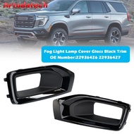 Artudatech Fog Light Lamp Cover Gloss Black Trim Pair For GMC Yukon / Yukon XL 2015-2020 Car Accesso