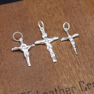 銀革手作 925 純銀 立體 耶穌 十字架 吊墜
