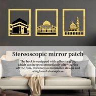 Islamic Wall Mirror Sticker Temple Acrylic Muslim Mirror Sticker Ramadan Festival Eid Temple Decor Bedroom Decal Muslim Picture