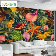 Custom forest ktv asian style clubs colorful wallpaper mural rain leafs 3d modern personality restau