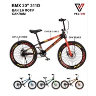 20-inch BMX bikes, Maximus, VELION and CENTRUM brands, jumbo 3.0 tires, front and rear disc brakes