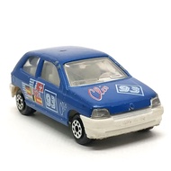 Majorette Renault Clio-no.93-Colored Flag Art Blue/White Scale 1/53 (8cm) Second Hand Model 001