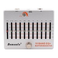 Demonfx 10 Band EQ + บัฟเฟอร์ Boost กีตาร์เบสเอฟเฟกต์เหยียบอีควอไลเซอร์บัฟเฟอร์ Boost