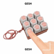 GESH Keyboard Clicker Toy, 9Keys Keycap Fidget Keychain, Portable Relief Stress Keys Button DIY Keyb