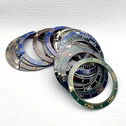 Mod 38*30.5mm Sloping Ceramic Bezel Insert Replace Watch Accessories Parts Fit SKX007 Omg Bezel Seam