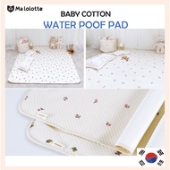 [Malolotte] Baby Infant Kids Cotton Quilted Waterproof Pad (3 sizes) Waterproof Mat Diaper Changing Infant Crib Cot Bedsheet Protector Diaper Changing Anti Urine Washable Nappy Mat