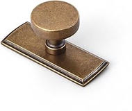 Goo-Ki 6 Pack Antique Bronze Cabinet Drawer Knobs with Backplate - Vintage Retro Brass Bar Knob Spac