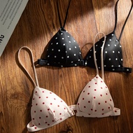 Front Hook Triangle Bralette Wire Free Thin Cup Adjustable Spaghetti Straps
