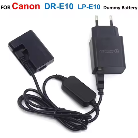 DR-E10 LP-E10 Fake Battery+Charger Adapter+USB Power Cable For Canon EOS 1200D 1300D 1500D 2000D 300