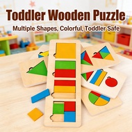 Toys Puzzle Montessori Shape Jumbo Colorful Old Toddler 6 5 4 Years Old Wooden