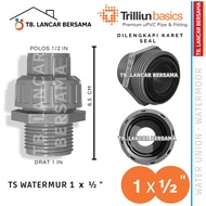 WATERMUR 1 x 1/ 2 INCH TRILLION TS - WATER UNION VALVE SOCKET FITTING PVC