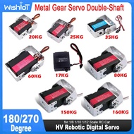 Servo Digital Robotik HV 160kg 150kg 80kg 60kg 35kg 25kg 20kg 17kg Servo Gear Logam Dua-Aci Tork Tin