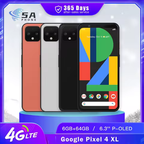 Original Google Pixel 4 XL 4G Mobile Phone 64GB/128GB FACE ID NFC 4XL 6.3" 12.2MP+16MP+8MP Snapdrago