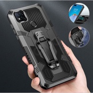 Soft Case Belt Clip OPPO A15 / OPPO A15S Case Robot Belt Clip Standing Cover Armor Rugged Case Hp CA