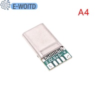【E-WOITD】 Fast Charge Type-C USB 65W 5A Male Connector Welding With 5Pin PCB + Type A Male 6 Pin USB