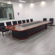Baoan E18 Wholesale Oval Conference Table Large Paint Negotiation Table Meeting Solid Wood Leather C
