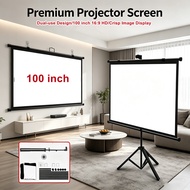 Projector Screen 100 inch 16:9 HD Foldable Portable Projection Movies Screen for Home