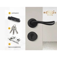 Split lock "curved handle", Curved lever lock (1 screw head, 2 key heads) Yellow/Black
