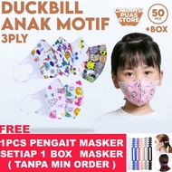 Masker Duckbill Anak 3 Ply Isi 50pcs Box Masker Anak Duckbill karakter