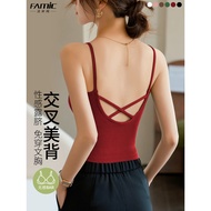 singlet singlet woman Red Benming Year Camisole Women Inner Wear Outer Wear With Chest Pad Cross Pur