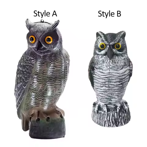 Bird Scarecrow Fake Owl Decoy Sculpture Owl Decoy Scare Squirrels for Yard Trees Bird Barns Ornament