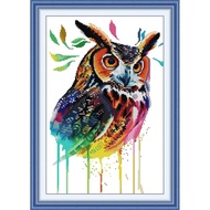 Joy Sunday Stamped Cross Stitch Ktis DMC Threads Chinese Cross Stitch Set DIY Needlework Embroidery Kit-Colorful Owl