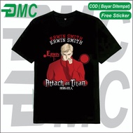Erwin Smith Attack On Anime T-Shirt Pure Real Cotton Combed 30sTITAN
