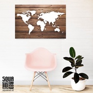 Wallart wooden Poster world map