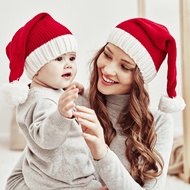Super cute Christmas red wool hat for mother and baby