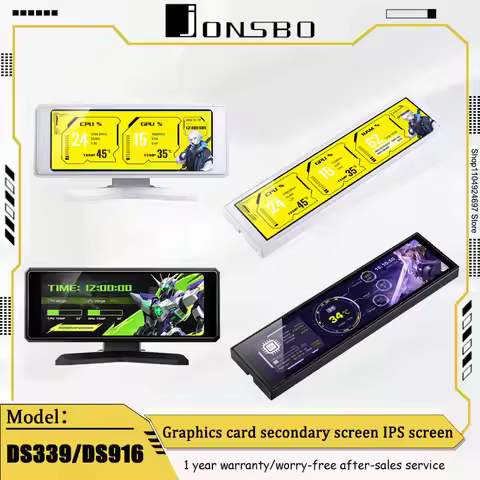 JONSBO DS339/DS916 Computer Graphics Card Secondary Screen DIY Picture Video IPS Display CPU GPU RAM