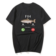 Streetwear T Shirt Fish Calling Funny Misspelled Fish Meme Message Fih Cotton T Shirts Tshirt for Me