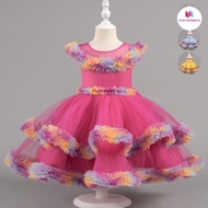 Baby Girl Birthday Performance Dress Flower Girl Gradient Color Fluffy Gauze Princess Dress Girl Bir