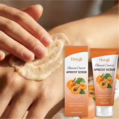 Apricot Face Scrub Gentle Exfoliating Cleanser Moisturizing Hydrating Facial Scrub Soft Smooth Skin 