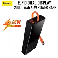 BASEUS Elf 20000mAh 65W Digital Display Power Bank Built in Type-C Cable Laptop Powerbank Charger