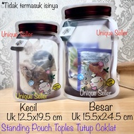 1 pcs Standing Pouch Snack Birthday Gift Ziplock Jar Model Brown Lid Plastic Zipper Snack Goodie Bag