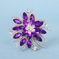 European American New Style Flower Rhinestone Brooch Female Fashion Clothing Accessories Suit Dress 