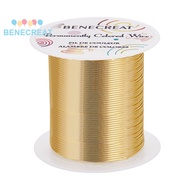BENECREAT 1Roll 24 Gauge 87 Yards Jewelry Beading Wire Light Gold Tarnish Resistant Copper Wire for 