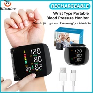 COD Rechargeable Wrist Type Blood Pressure Monitor, Electronic Digital Automatic Bp Monitor with Voi