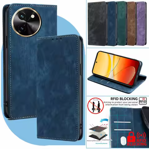 Wallet Magnetic Flip Card Stand Leather Case for VIVO X100S Y03 Y02T Y18 Y27 Y27S Y28 Y38 T3X T2 Pro