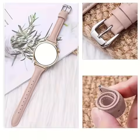 Slim Leather strap 20mm/22mm Watch Band For Huawei gt/Samsung Galaxy/Ultra Amazfit Bip/GTS 4/3/2/min