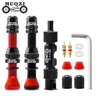 《Baijia Yipin》 MUQZI 2PCS Bike Schrader Valve 60mm Tubeless Tire A/V CNC Nipple Wheel For MTB Road Bicycle Rim Accessories