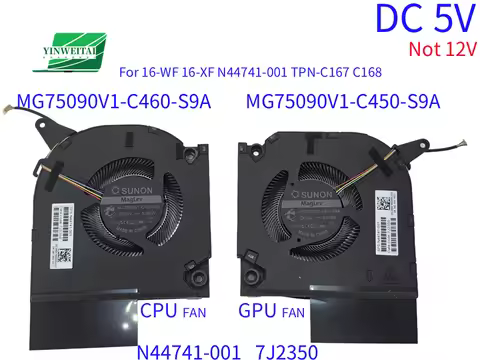 MG75090V1-C450-S9A MG75090V1-C460-S9A N44741-001 7J2350 5V New Fan for HP OMEN 9 PLUS 16-WF 16-XF TP